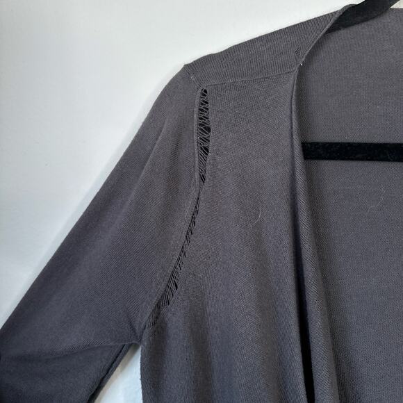 ZADIG & VOLTAIRE Daphnee Cashmere Blend Cardigan Size Small Gray Distressed - Picture 5 of 10